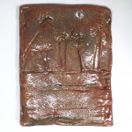 You see, was here, 2013. Baked clay, enamels, 50 x 60 cm and 40 x 50cm.