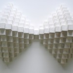 Double pyramid, 2009. Gesso on wood, 112 x 54 x 30 cm.