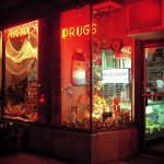 Drugstore Manhattan, New York, 2001-2004. Silicone color photograph on methacrylate, 32 x 26 cm