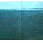 Map of Place, 2013. Oil on Poster and foscurit on books, 40 x 57,5 cm.