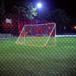 Football Pitch Manhattan, New York, 2001-2004. Silicone color photograph on methacrylate, 32 x 26 cm