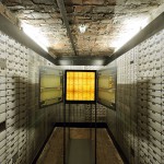 The Safe, (installation view, doors opened), 2009. Lightbox, mirrors, aluminium, Lambda prints, 60x60x90cm