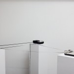 Adam Basanta. Message Past Future, 2015. Sound installation, 55" x 55" x 50", 3 portable cassette-tape recorders, 3 modified cassette tapes, electronics.