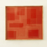 NICOLAS GROSPIERRE, Heliographia I (scarlet), 2016. Velvet mounted on wooden board 90x100 cm, Unique.