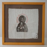 RAFAEL AGREDANO. Mecum ad latus vestrum. Serigraphy on handkerchief. 26 x 26 cm