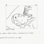 La muerte en la horca de Sadam Huseín, 2019 Drawings, ink and graphite on sketchbook 14.8 cm x 19.5 cm (Storyboards) (Detail)