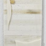 Sin título, 2020. Bone, redwood and dyed sycamore, 28x13x0,5 cm