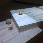 Twice Upon a Time, 2017. Videoinstallation, HD video, wood, sound, variable sizes (detail)
