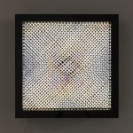 Anisotropía #004.22. Curvatura, 2022. Polarizing filter, acrylic, PT (polyethylene terephthalate), led light panel, 61.3 x 61.3 x 24.4 cm