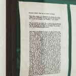 François Bucher author of a story by Borges, 2022. Typed text on old paper, 65 x 75 cm. detail