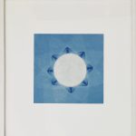Contact. A celestial event, no words, they should have sent a poet, 2021. Cyanotype, 17 x 17 cm