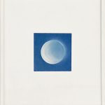 Contact. A celestial event, no words, they should have sent a poet, 2021. Cyanotype, 12 x 12 cm