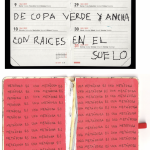 Iván Candeo. Metáfora, 2021. Ink on cover and diary paper, sequence of 2 Secuencia de dos (15.5 x 20cm cm)