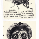 Iván Candeo. Fábula de la mosca y el hombre joven, 2021. Tinta sobre papel de agenda, 23 x 11.5 cm.