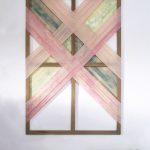 Belén Rodríguez, Juni Hitoe Rosa de Corinto, 2022. Faded cotton canvas, teak wood frame,170 x 115 cm