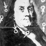 Benjamin Franklin (atribuida a Jossef Sifried Duplessis), 2022. Graphite and pastel on Fabriano paper, 70 x 50 cm
