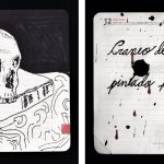 Cráneo de Rómulo de Gallegas, 2020. Ink on diary paper, 12,7 x 33 cm each one