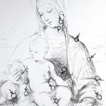 Virgin with the child, 2022. Graphite and pastel on Fabriano paper, 70 x 50 cm