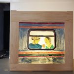 Panorama en tren. 2021. Diorama. Mixed media painted canvas roll of 60 x 1.40 m