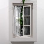 Órgano I. 2023.  Wood, plastic, plant, textile, paper, fan, light bulbs and electrical installation. 115 x 115 x 70 cm