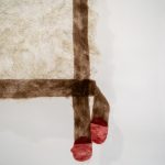 Detail. Doce jigras me debes, 2023. Basta wool and merino wool on experimental surface, 220 x 140 cm