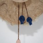 Detail. Tripa II, 2023. Basta wool, viscose and tulle on wooden structure, 37 Ø x 23 cm