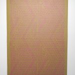 S/T, 2023. Enamel stencilling on linen 180 x 123 cm