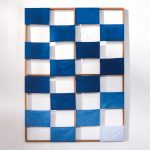 Indigo, 2024. Wooden support and fabrics dyed with natural dyes. 225 x 166 x 4,5 cm