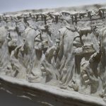 Hierro o rey (detail), 2024. Ceramic plaster, 30 x 120 x 6 cm