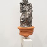 Hierro o rey (escultura), 2024. Iron and ceramics, 27 x 11 cm