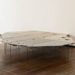 Es un cuerpo, 2022. Mercedes Pimiento. Cement, steel and plant debris. 45x300x375cm