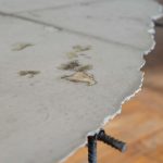 Es un cuerpo, 2022. Mercedes Pimiento. Cement, steel and plant debris. 45x300x375cm
