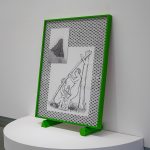Ley de los senos, 2024. Ira Lombardía. Diptych. Photographic collage. Frame with wooden supports, archival pigment print on cotton paper. 100x80cm (102x82,6cm framed). Supports 7x25cm