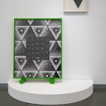 Identidades triangulares, 2024. Ira Lombardía. Diptych. Photographic collage. Frame with wooden supports, archival pigment print on cotton paper. 100x80cm (102x82,6cm framed). Supports 7x25cm. Photography 40x40cm