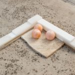 Sin título (material sensible), 2018. Mercedes Pimiento. Oranges, marble, wax and paraffin.